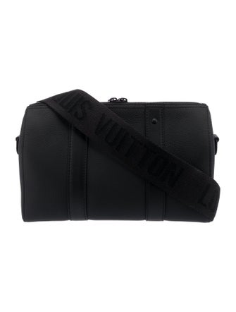 Louis Vuitton Leather City Keepall bag: Noir Obscur PM