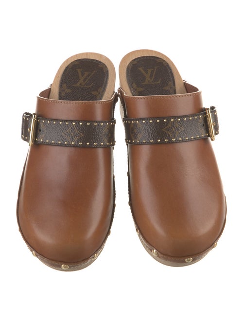 Louis Vuitton Monogram Pattern Leather Mules