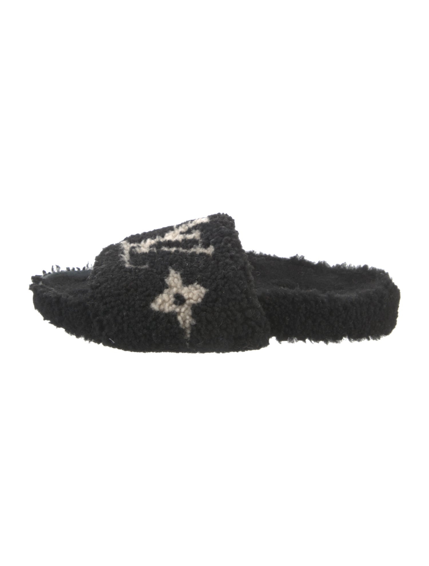 Louis Vuitton Shearling Printed Slides