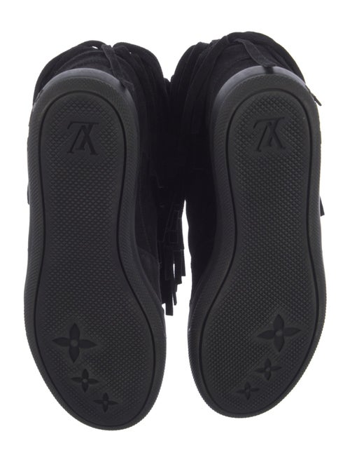 Louis Vuitton Suede Fringe Trim Accent Wedge Sneakers