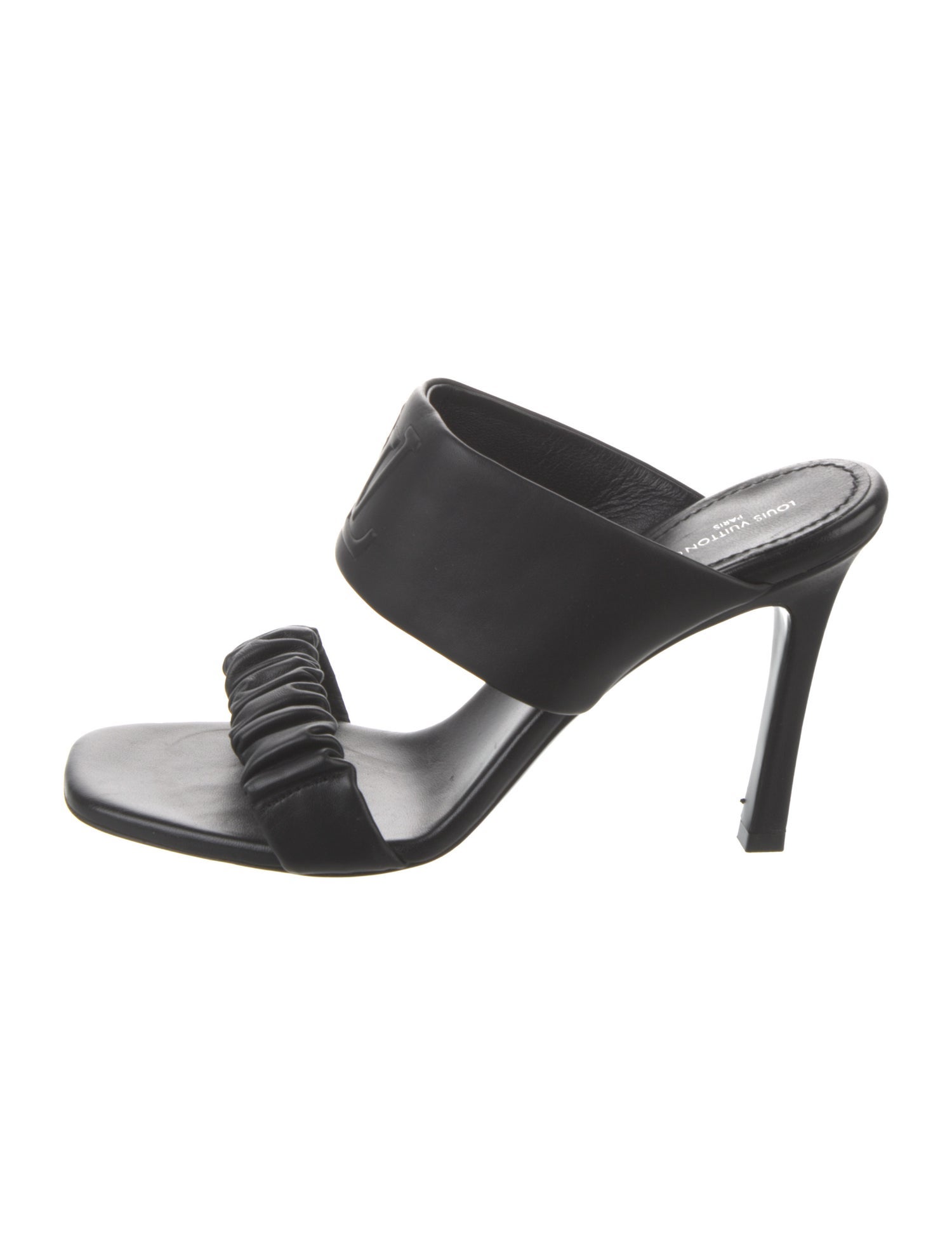 Louis Vuitton Leather Ruffle Embellishment Slides