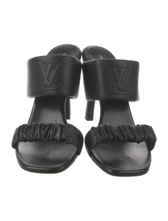 Louis Vuitton Leather Ruffle Embellishment Slides
