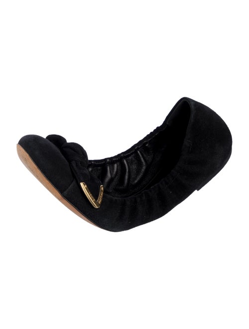 Louis Vuitton Suede Bow Accents Ballet Flats