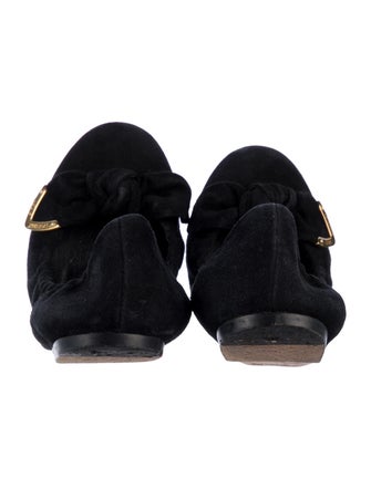 Louis Vuitton Suede Bow Accents Ballet Flats