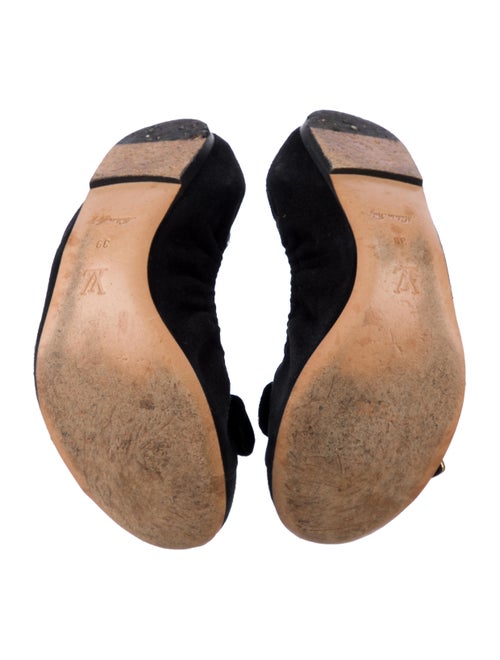Louis Vuitton Suede Bow Accents Ballet Flats
