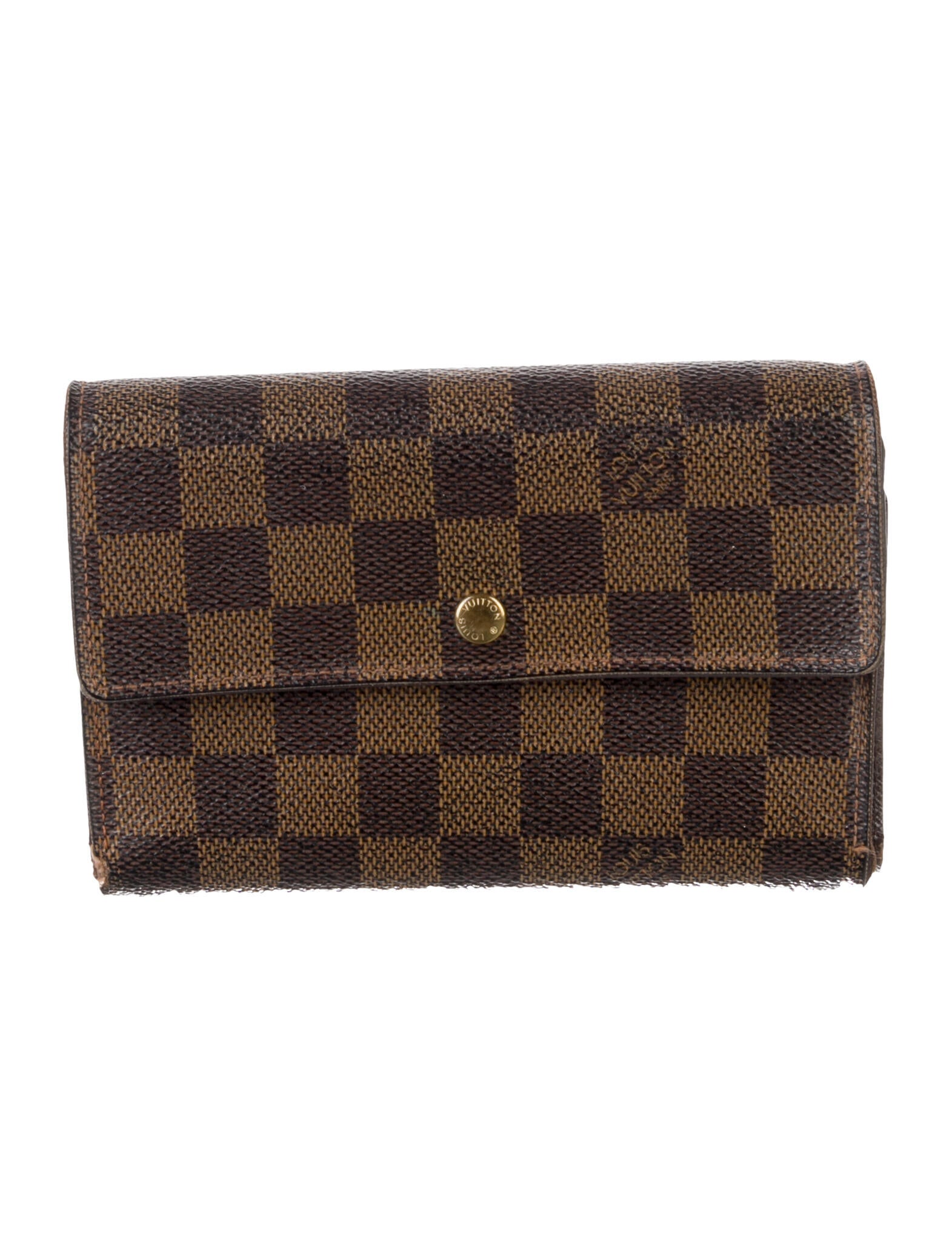 Louis Vuitton Damier Ebene Pattern Coated Canvas Porte-Trésor Étui Papier Wallet