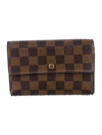 Louis Vuitton Damier Ebene Pattern Coated Canvas Porte-Trésor Étui Papier Wallet