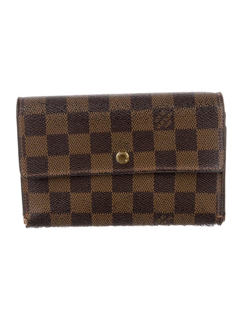 Louis Vuitton Damier Ebene Pattern Coated Canvas Porte-Trésor Étui Papier Wallet