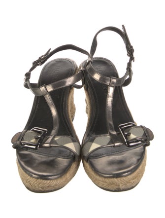 Burberry Nova Check Pattern Leather Espadrilles