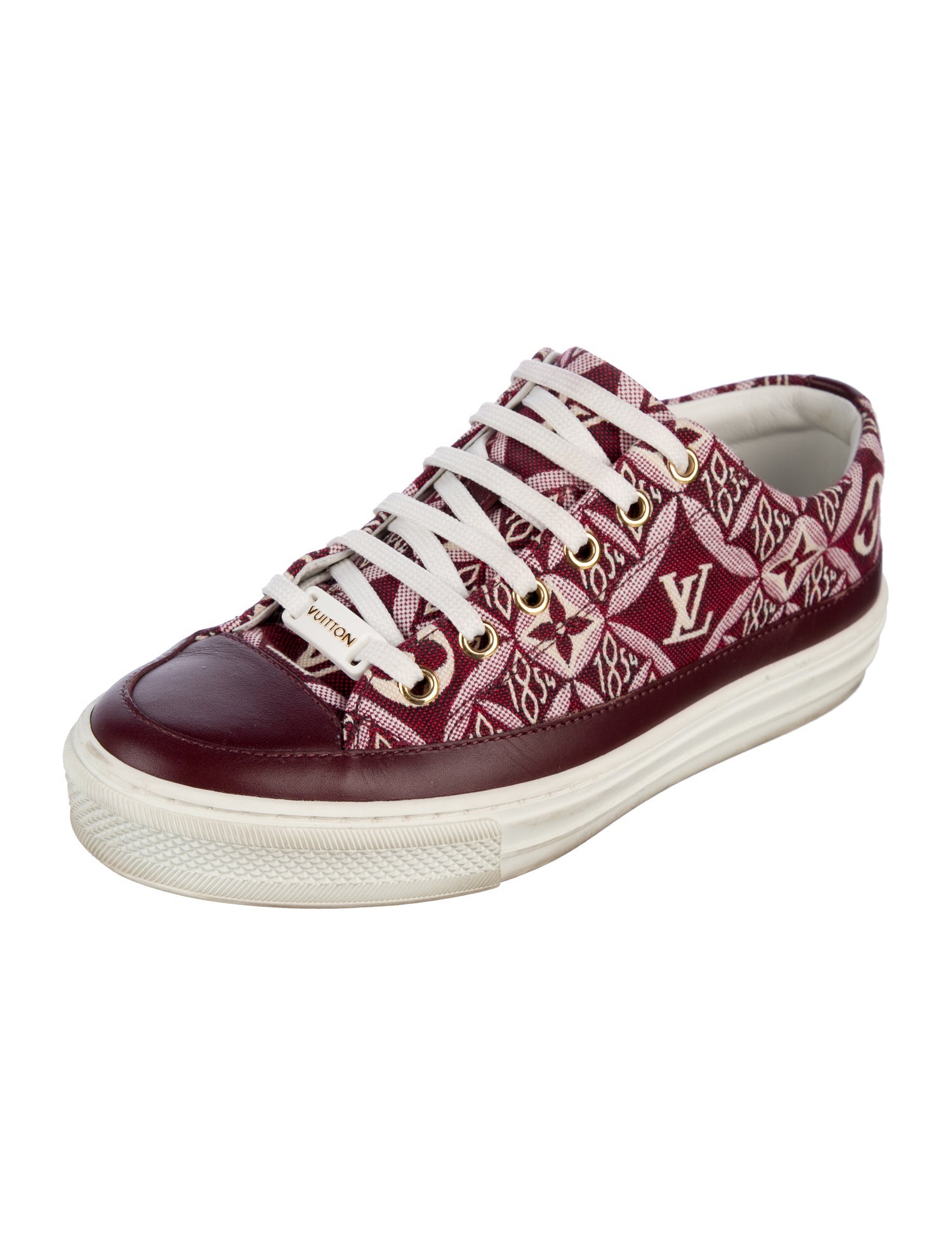 Louis Vuitton Printed Leather Trim Embellishment Sneakers