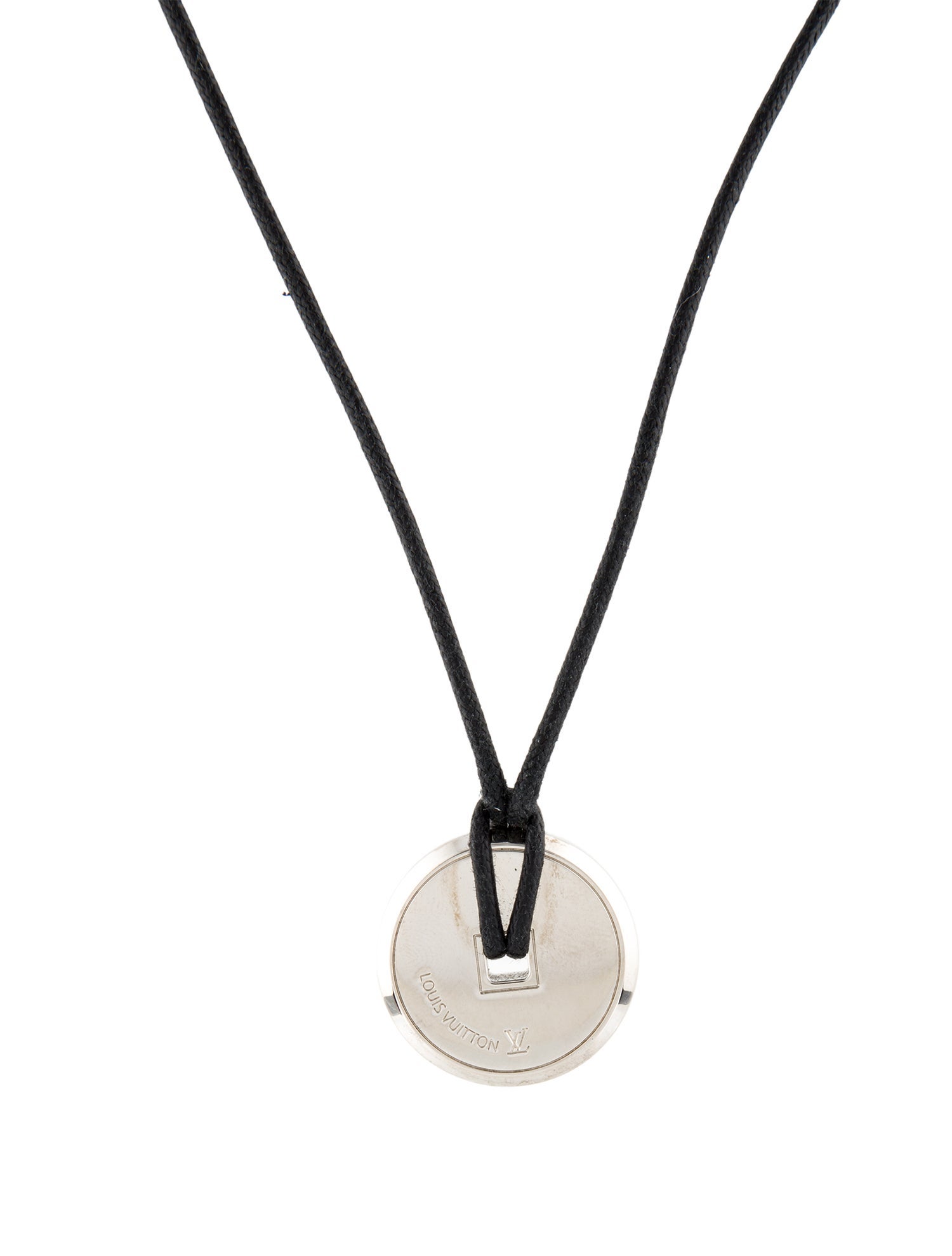 Louis Vuitton Monogram Eclipse Collier Coin Pendant Necklace