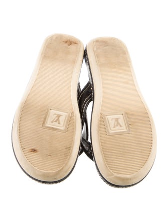 Louis Vuitton Leather Embroidered Accent Slides