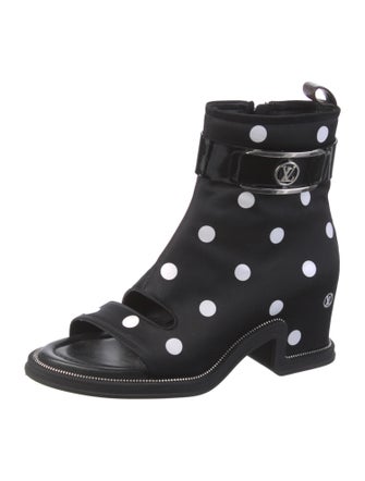 Louis Vuitton Nylon Polka Dot Print Lace-Up Boots