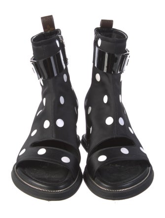 Louis Vuitton Nylon Polka Dot Print Lace-Up Boots