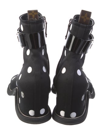 Louis Vuitton Nylon Polka Dot Print Lace-Up Boots