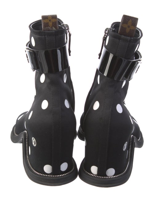 Louis Vuitton Nylon Polka Dot Print Lace-Up Boots