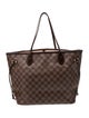 Louis Vuitton Damier Ebene Neverfull w/Pouch MM