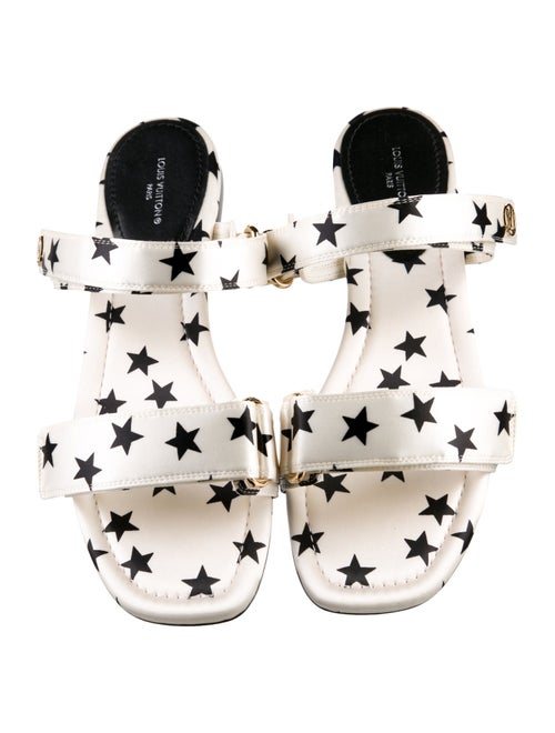 Louis Vuitton Silk Printed Slingback Sandals
