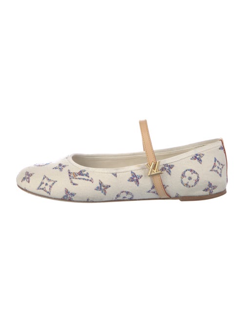 Louis Vuitton Canvas Printed Mary Jane Flats