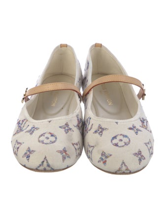 Louis Vuitton Canvas Printed Mary Jane Flats