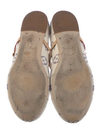 Louis Vuitton Canvas Printed Mary Jane Flats