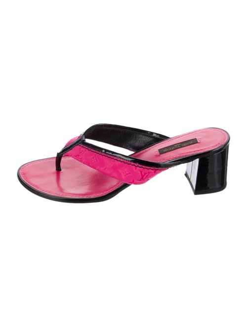 Louis Vuitton Patent Leather Striped Flip Flops