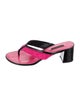 Louis Vuitton Patent Leather Striped Flip Flops