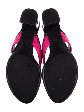 Louis Vuitton Patent Leather Striped Flip Flops