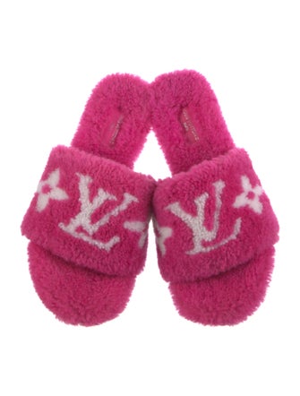Louis Vuitton Shearling Printed Slides