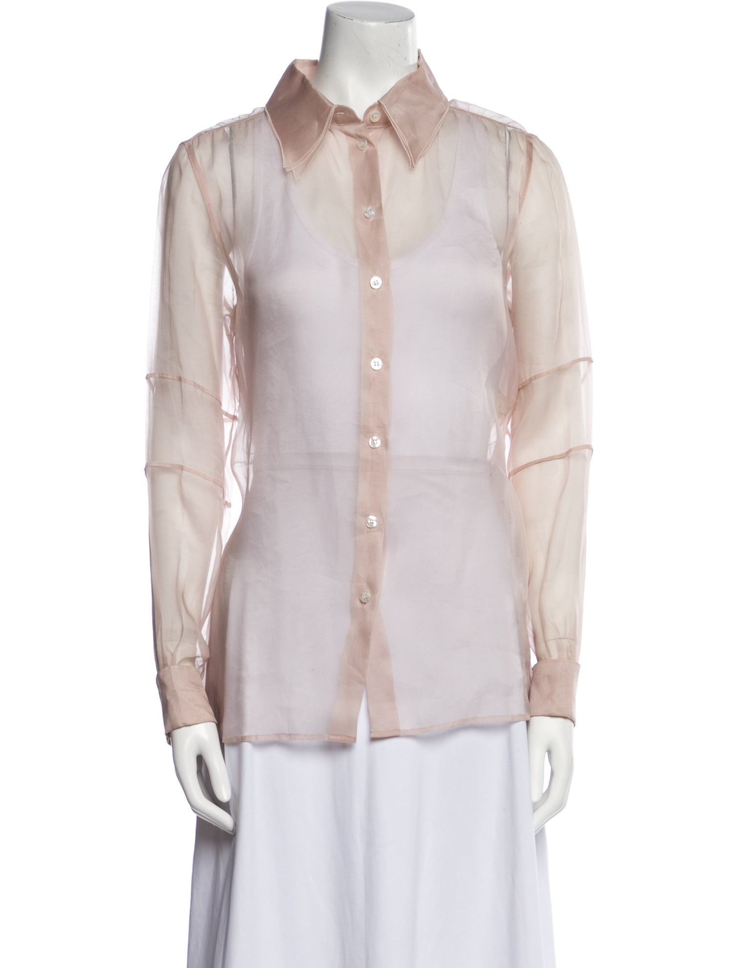 Louis Vuitton Sheer Button Up Top