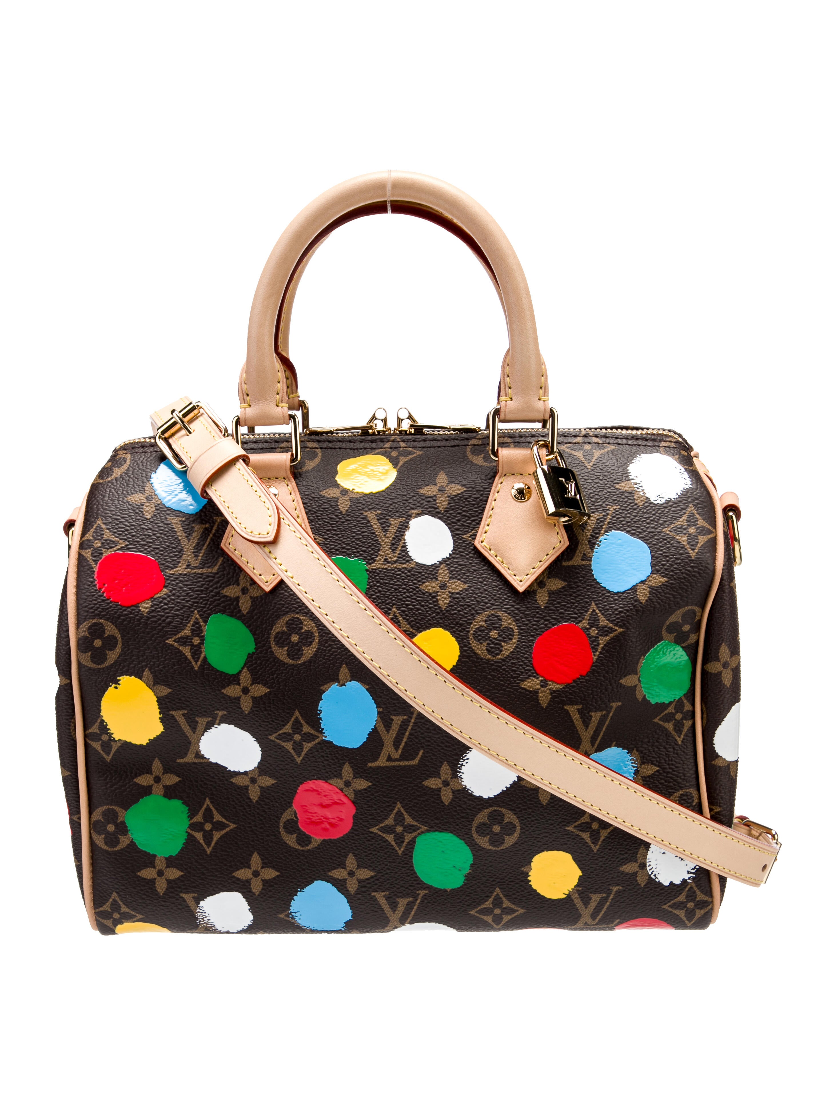 Louis Vuitton Monogram Painted Dots Speedy Bandouliere 25