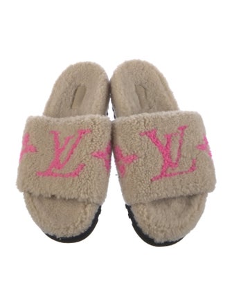 Louis Vuitton Shearling Printed Slides