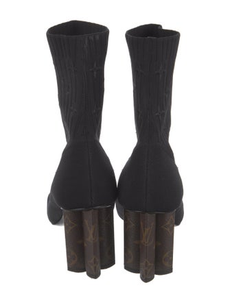 Louis Vuitton LV Monogram Embroidered Accent Sock Boots