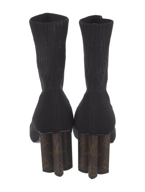 Louis Vuitton LV Monogram Embroidered Accent Sock Boots