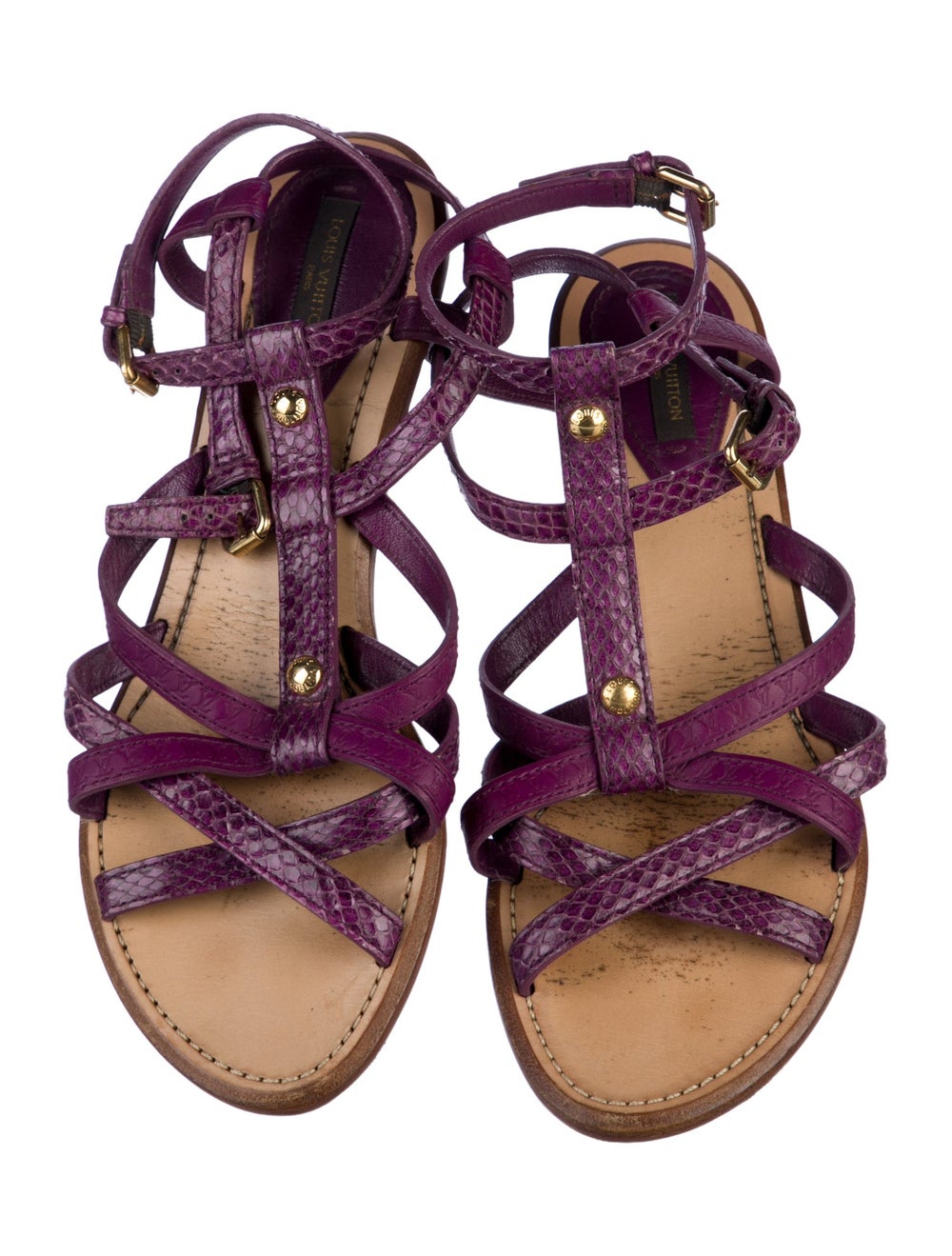 Louis Vuitton Python Gladiator Sandals Purple Mul… - image 3