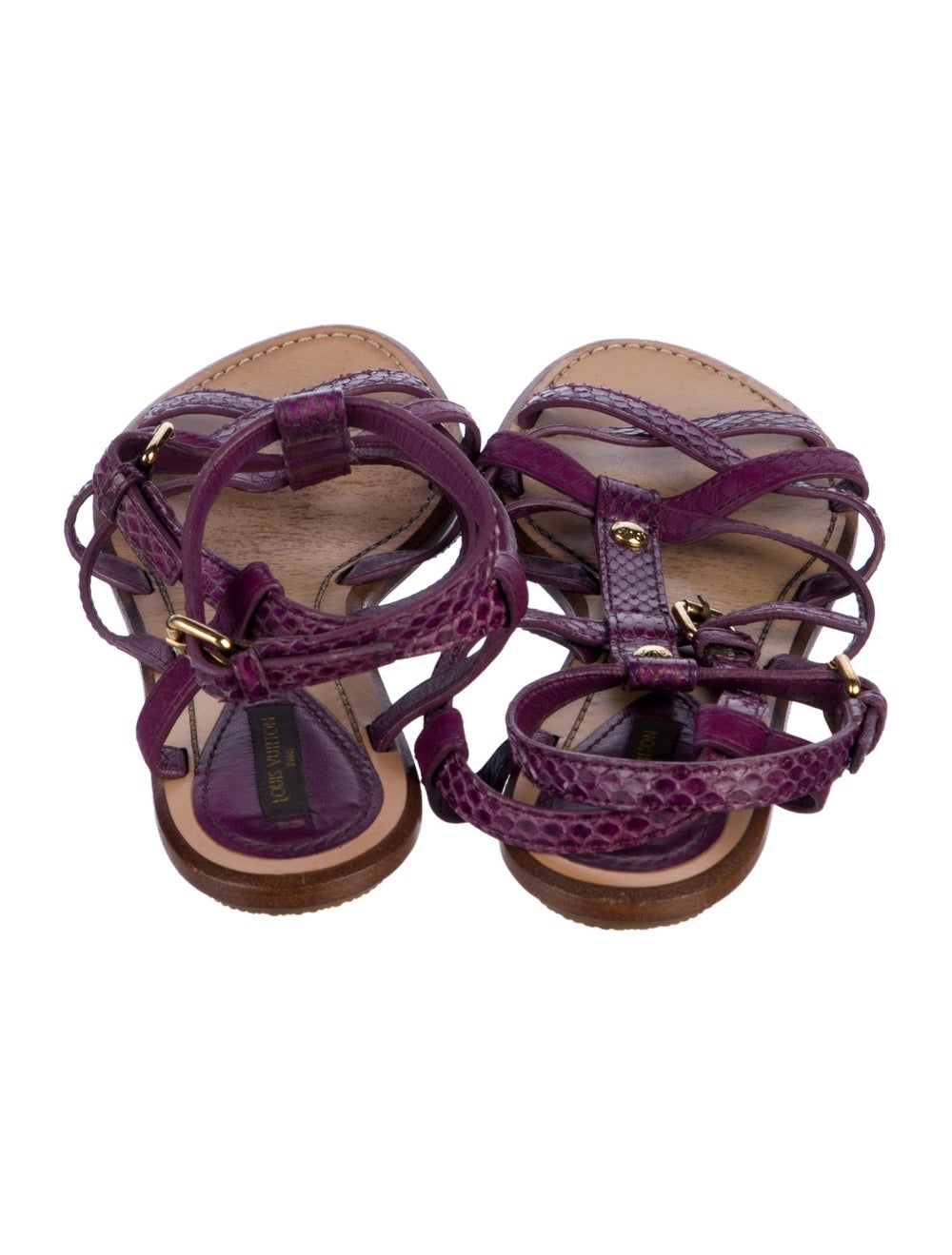 Louis Vuitton Python Gladiator Sandals Purple Mul… - image 4