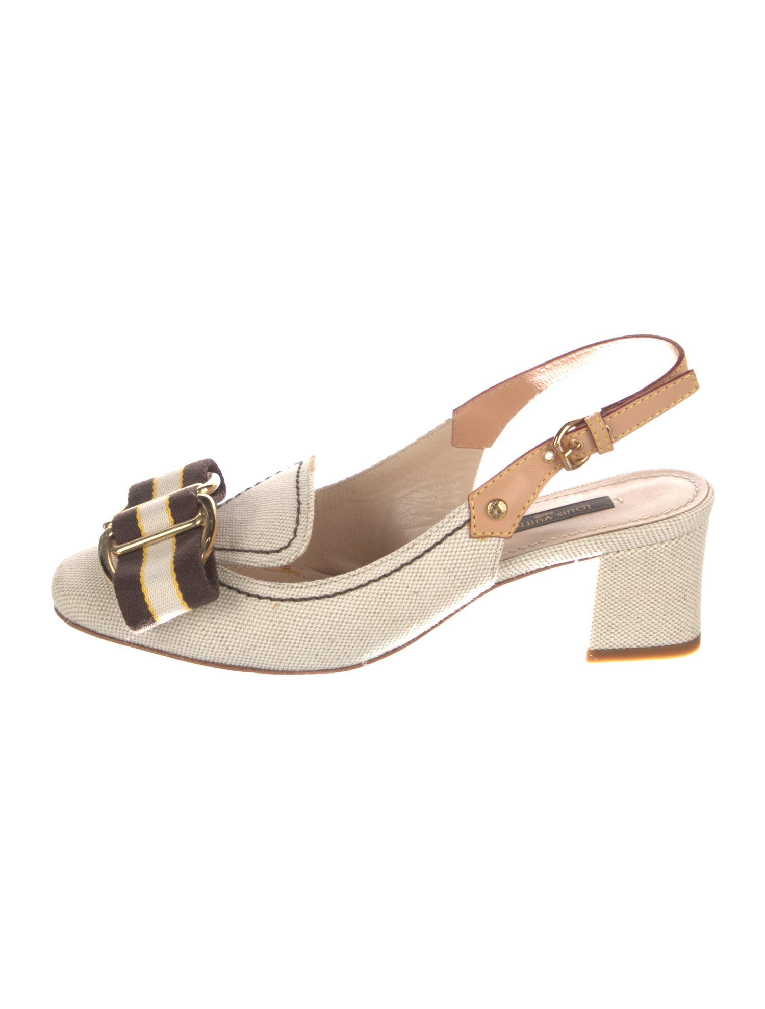 Louis Vuitton Vintage Canvas Slingback Pumps