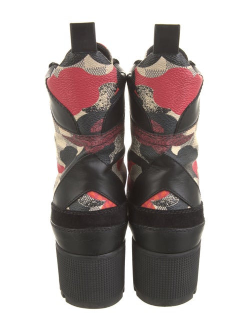 Louis Vuitton Overcloud Damier Azur Pattern Combat Boots