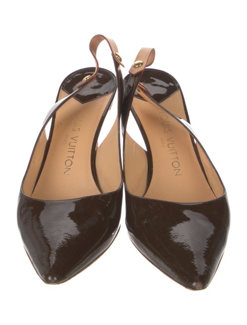 Louis Vuitton Monogram Pattern Patent Leather Slingback Pumps