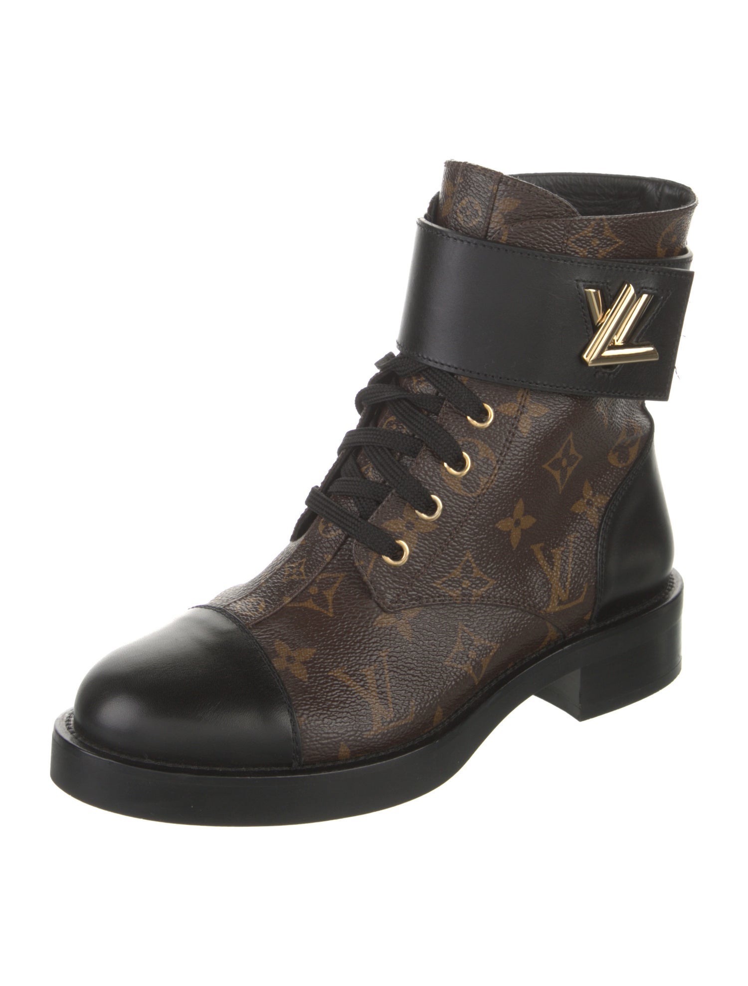 Louis Vuitton LV Monogram Leather Combat Boots