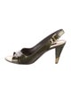 Louis Vuitton Monogram Pattern Patent Leather Slingback Sandals