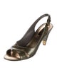 Louis Vuitton Monogram Pattern Patent Leather Slingback Sandals