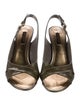 Louis Vuitton Monogram Pattern Patent Leather Slingback Sandals