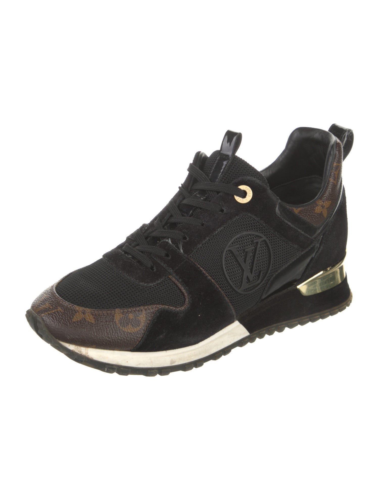 Louis Vuitton LV Monogram Leather Trim Embellishment Sneakers