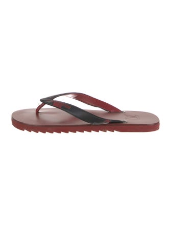 Louis Vuitton Leather Printed Flip Flops
