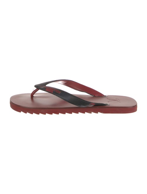 Louis Vuitton Leather Printed Flip Flops