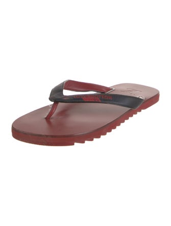 Louis Vuitton Leather Printed Flip Flops