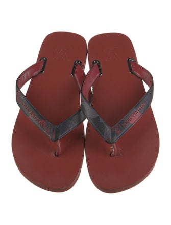 Louis Vuitton Leather Printed Flip Flops