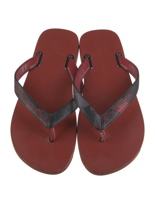 Louis Vuitton Leather Printed Flip Flops