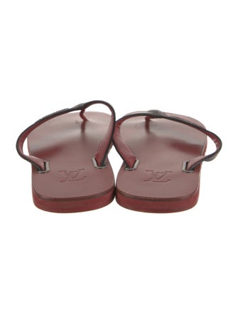 Louis Vuitton Leather Printed Flip Flops
